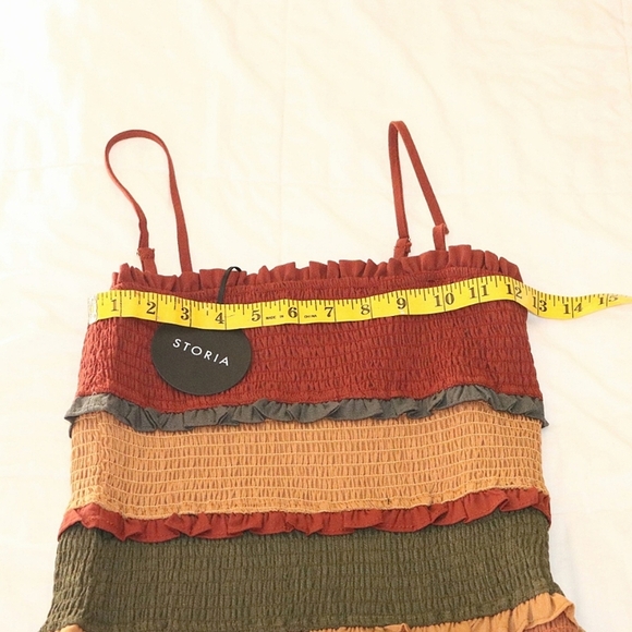 STORIA Cute Ruffle Mini Dress, Boho size Medium - Picture 4 of 6